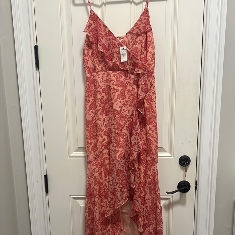 Floral Pink Maxi Dress - Express - size M
